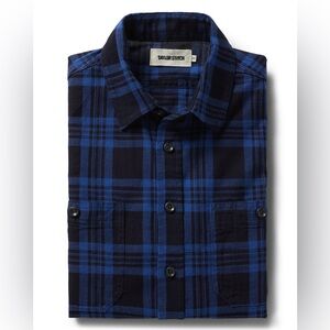 Taylor Stitch Organic Cotton The Utility Shirt
in Rinsed Indigo Plaid Size 40